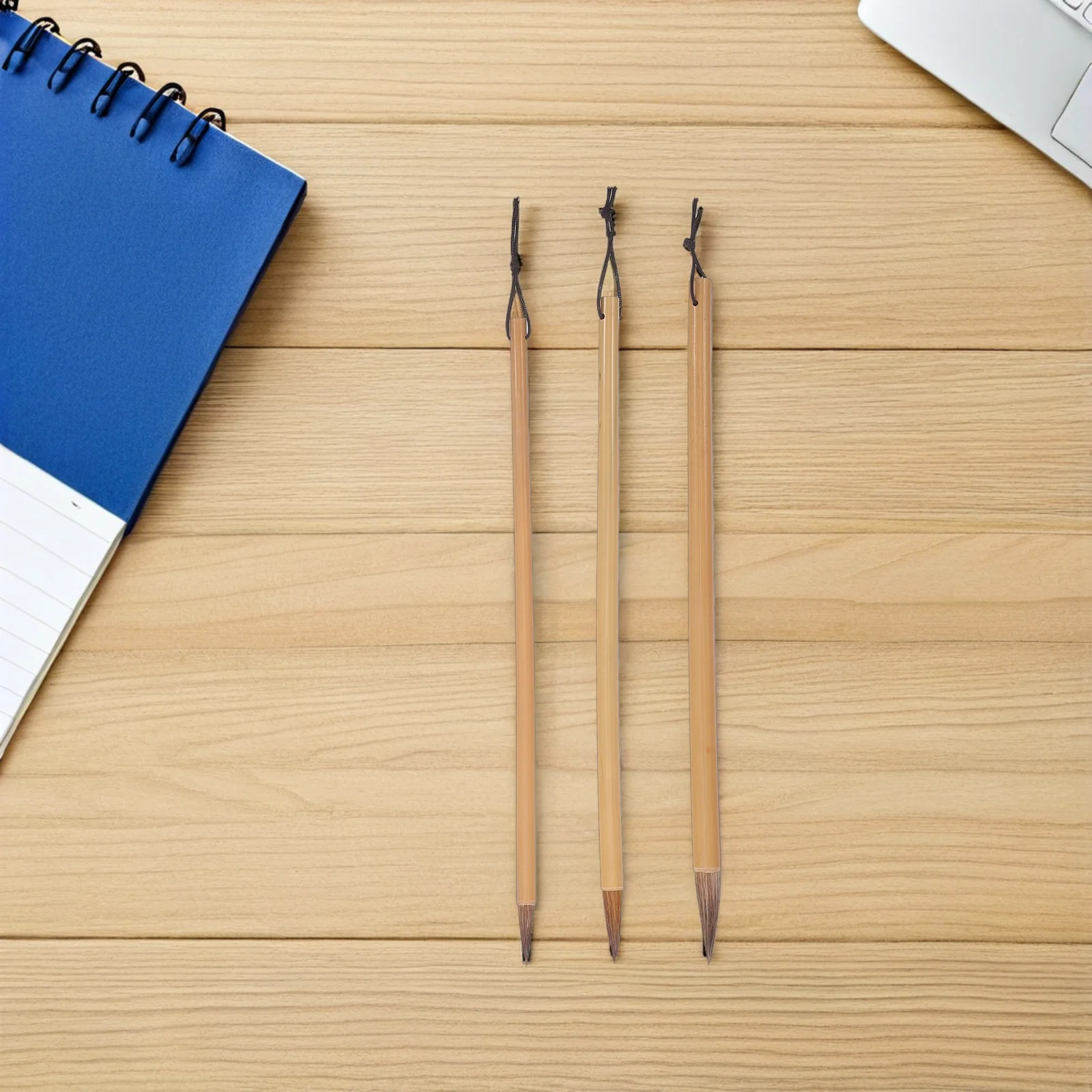 مجموعة فرشاة الخط الصيني مكونة من 3 قطع من شعر الذئب بمقبض من الخيزران للمبتدئين والمحترفين سهل الصيانة ومحمول #2