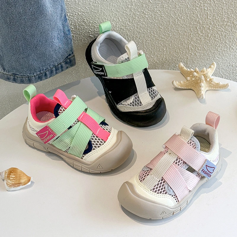 2025 Summer Children Shoes Unisex Toddler Boy Girl Sandals Outdoor Casual Walkers Breathable Mesh Little Big Kids Sports Sandals