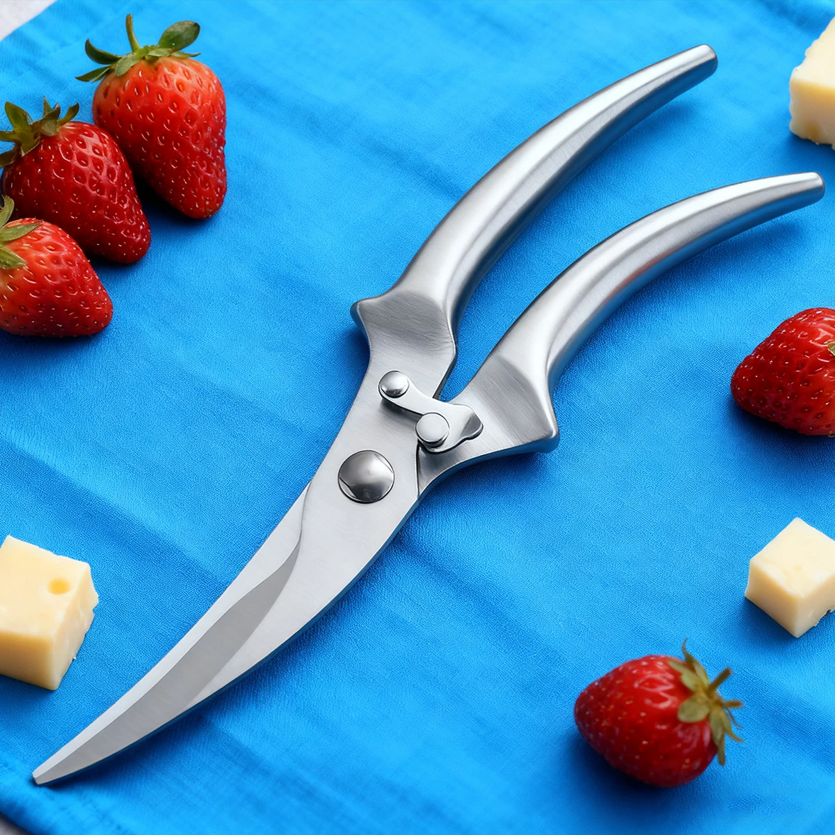 3-in-1 Heavy Duty Kitchen Scissors: Multi-Task for Cutting Bones, Scaling Fish, Snipping Herbs | Stainless Steel