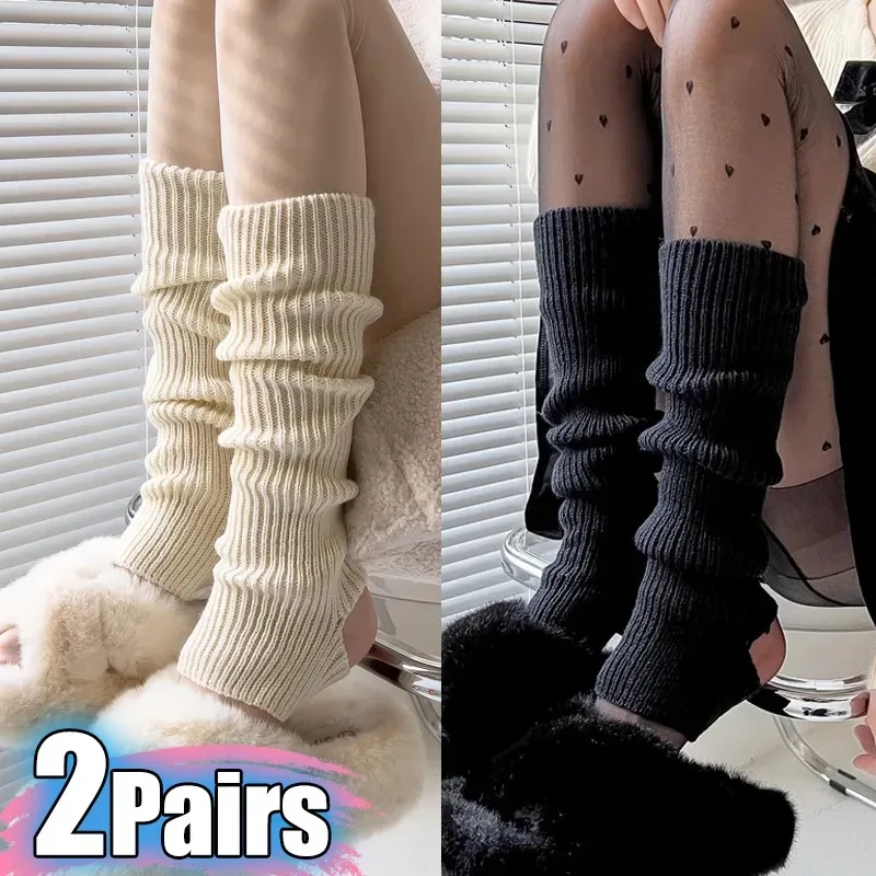 

1/2pair Lolita Long Socks for Women Leg Warmers Knitted Stockings Warm Foot Cover Arm Leg Warmer Winter Crochet Socks Boot Cuffs