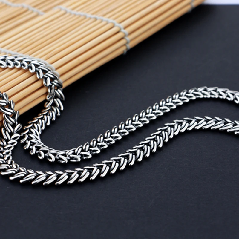 Men's 925 Thai Silver Necklaces Vintage Style Snake Chain Design 66cm Size Solid Silver Jewelry Party Accessories Birthday Gift