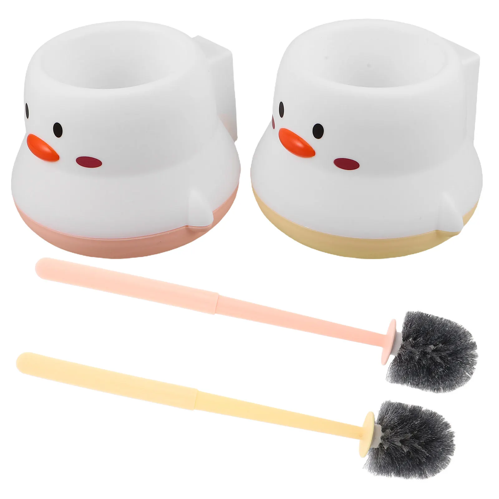 

2Pcs Freestanding Toilet Brush with Long Handle and Base Holder for Easy Cleaning of Toilet Bowl Bottom Dead Corners Bathroom