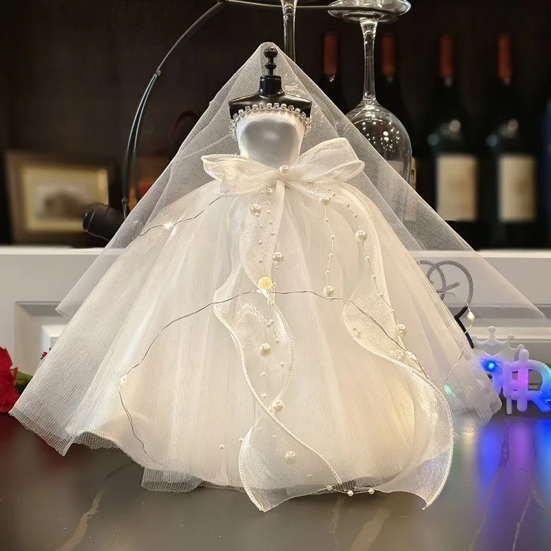 Mini Wedding Dress Wedding Dress Decoration Gift For Women Miniature Wedding Dress Craft Creative Valentine\'s Day Gift 100% Real