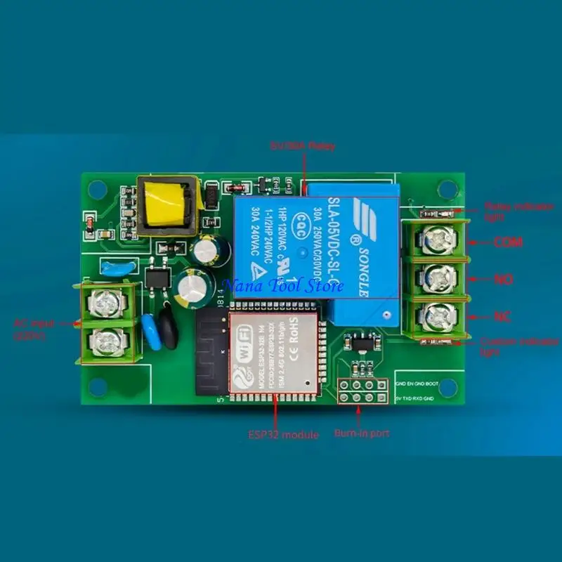 31GJ FR4 Fiberglass 30A Small Switches Module ESP32 Activates Remote Device Management