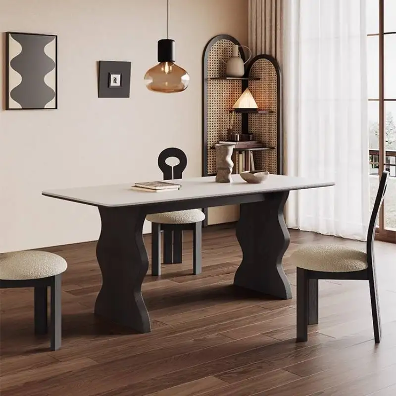 European Designer Dining Table Unique Wooden Modern Office Dining Table Living Room Rectangular Silla De Escritorio Furniture