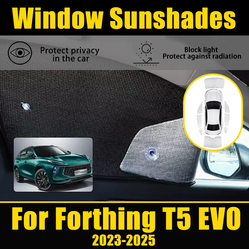 Auto Curtain Sunshade Accessories For Forthing T5 EVO 2023~2025 DFSK Forthing 5 UV Protection Reflector Sun Visor Auto Parts