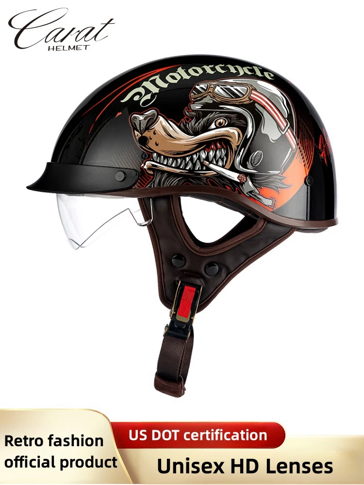 

Motorcycle Helmet With lenses Retro Half Helmet Jet Helmet Open Helmet Scooter Cruiser Chopper Half Shell Helmet Adult