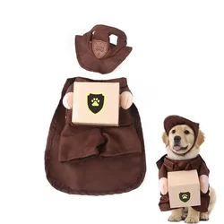 Pet Courier Costume Dress Up Standing Outfit Pet Costumes Funny Dog Cat Cosplay Clothes Role Playing Halloween Decoration