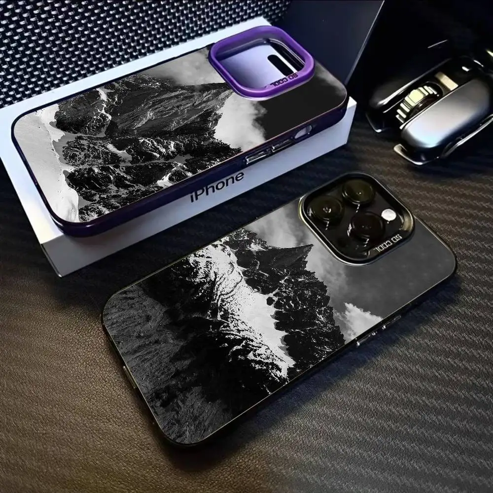 Aiguille De La Grande Sassiere جراب هاتف آيفون 17 16 15 14 13 12 11 Pro Max Air متعدد الألوان ماتي ليزر أورورا فوندا #4