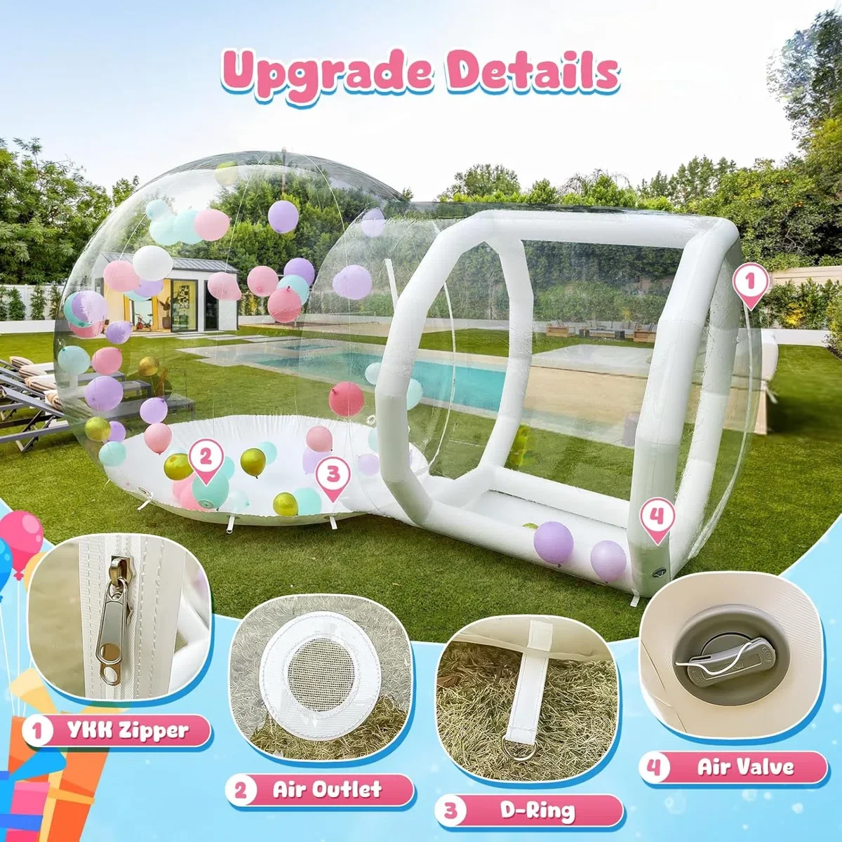 10ft TPU dia gonflable bulle dôme maison rebond maison vente chaude Transparent gonflable tente de Camping avec ventilateur pour ballon