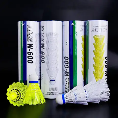 훈련용 나일론 공, 배드민턴 플라스틱 셔틀콕 버디, 야외 훈련 사용, 내구성 있는 중간 속도 스포츠 훈련, 6 개