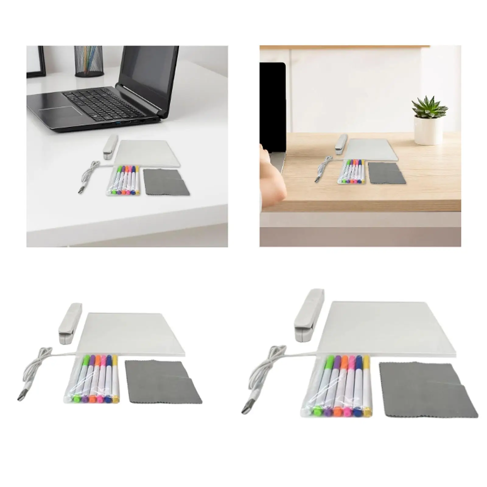 Acrylic Message Board Desktop Note Board Portable USB Drawing Board Decorative Light up Dry Erase Board for Office Home School