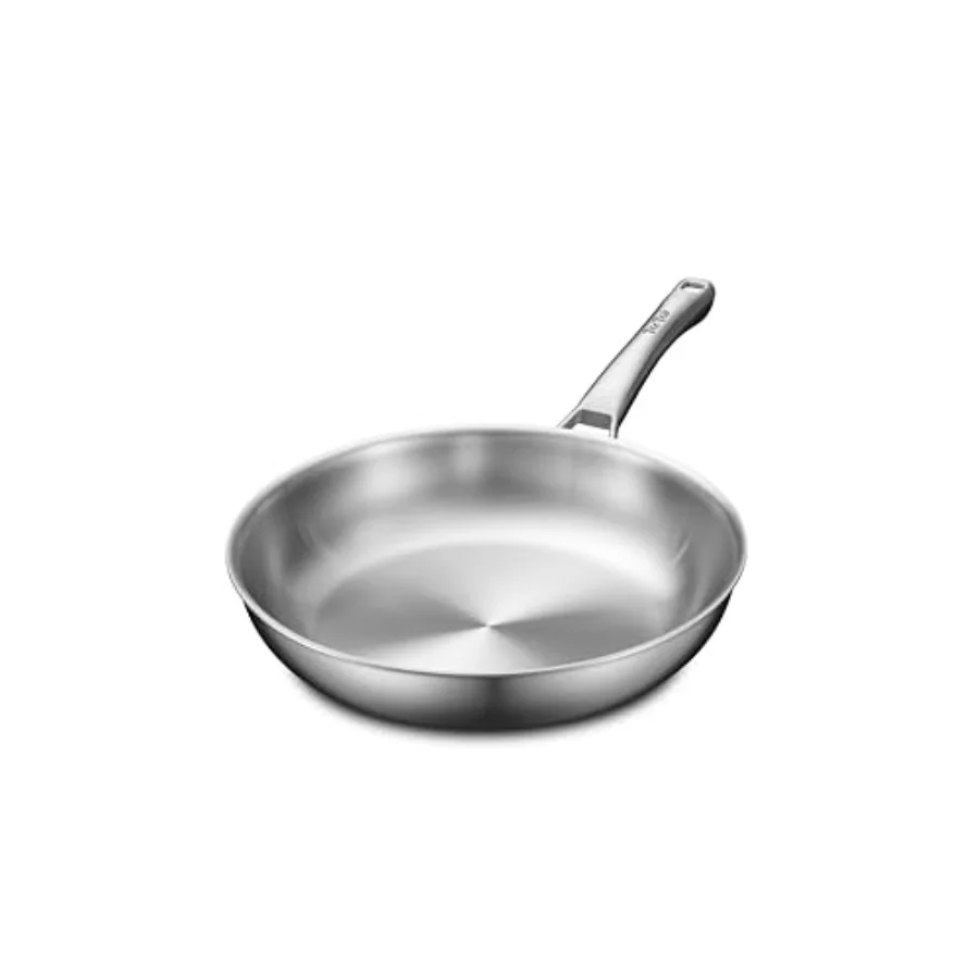 

12 inch TriPly Stainless Steel PanPFOAandPTFE Free Skillets Chef's Pans Dishwasher and Oven Safe Cookware Works on Induction Ce