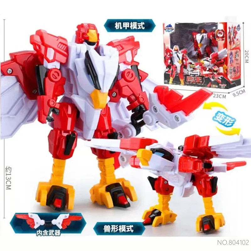 MiniForce King of Beasts Power korean Anime Transformation Robot Lion Shark War Police Mecha Deformation Action Figure Kids Toys