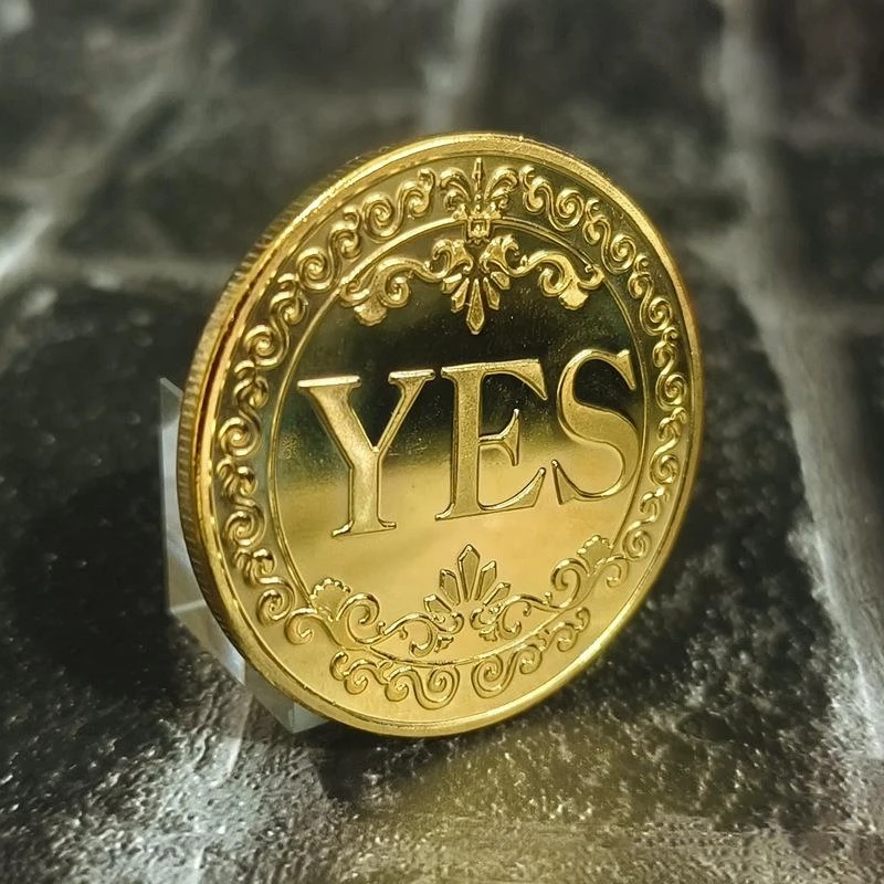 1-3pcs Diameter 40mm Coin YES or NO  Make Decision Commemorative Badge Double Sided Embossed Plating Collection  Coins  Charm