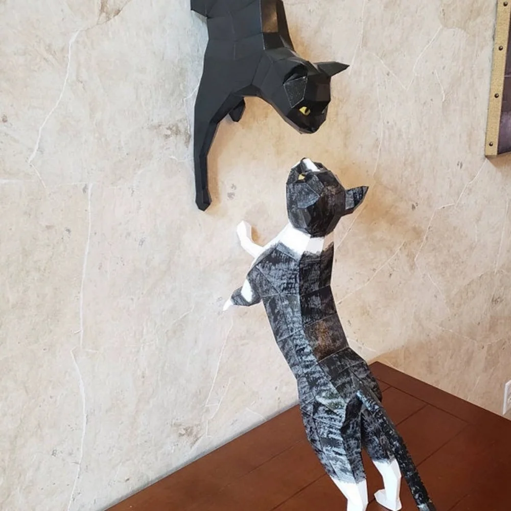 

※a Wall-mounted Cat Sculpture Modern 3D Art Fiberglass Sculpture Fabrication Indoor Decor Ornament