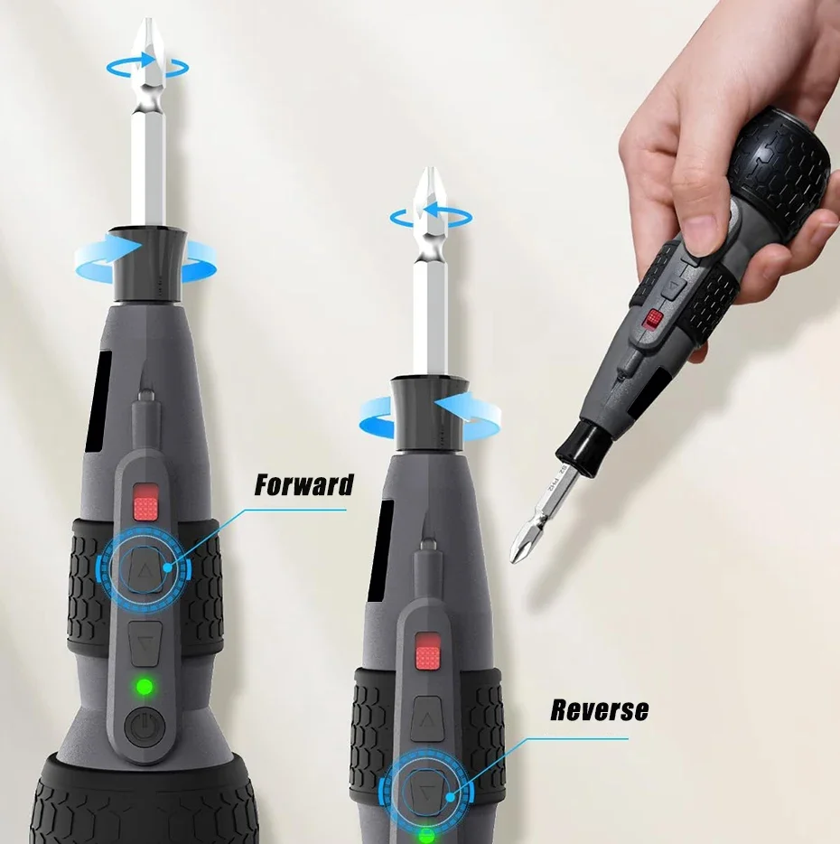 Powerful Mini Electric Screwdriver Mini Drill 3-Level Torque Type-C  LED Light Pen-Style Home maintenance Easy for Beginners