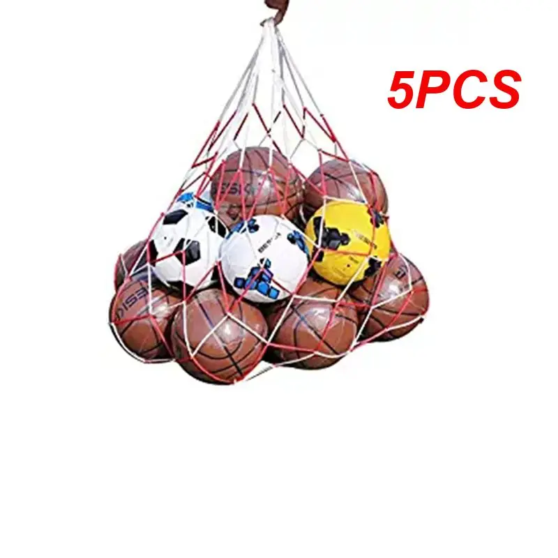 

5PCS Balls Carry Net Bag Outdoor Sporting Soccer Net Portable Sports Equipment Basketball Volleyball Ball Net Bag