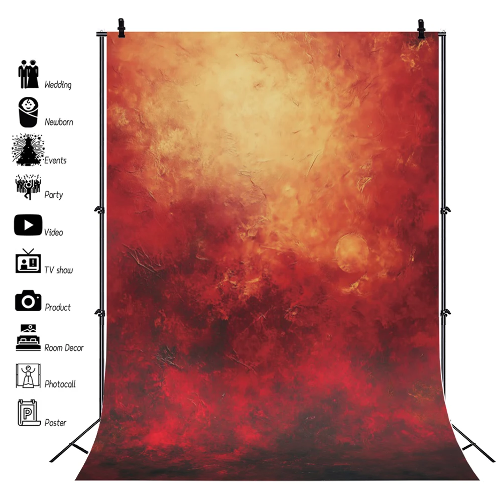 الرجعية الأحمر التدرج التصوير خلفية أورورا توهج المناظر الطبيعية الفتيات الفن صورة حفل زفاف عيد ميلاد خلفية الصورة