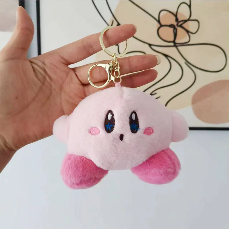 Anime Cartoon Star Kirby Plush Doll Toy Waddle Dee Doo Game Pink Kirby Bag Pendant Keychain Stuffed Toy Girls