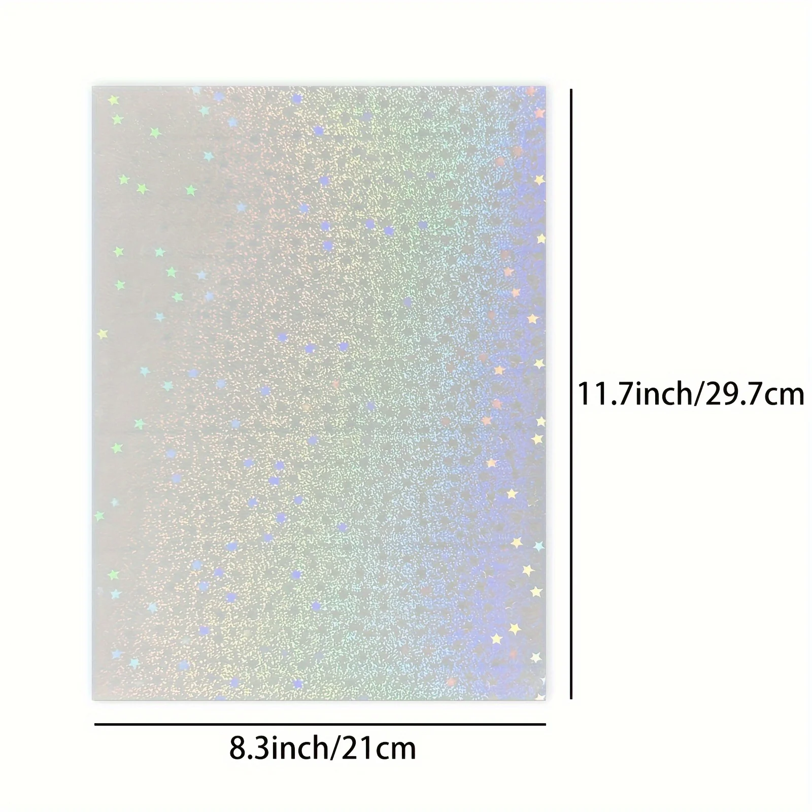 20 Sheets Sand Stars Holographic Sticker Paper A4(8.3x11.7inch) Size Glitter Clear Holographic Overlay Laminating Film Self Adhe