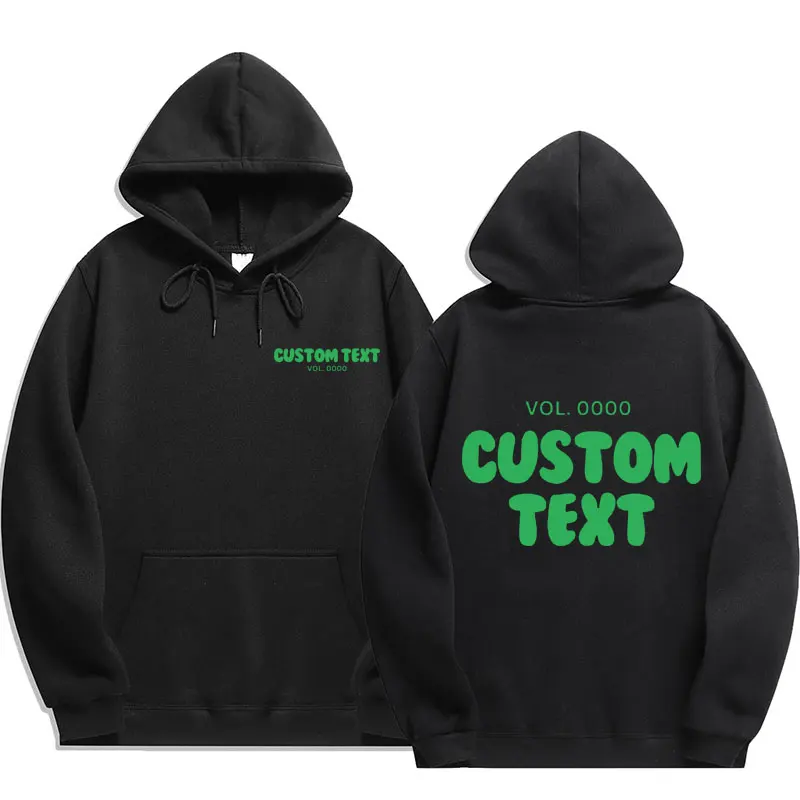 2024 Custom text Hoodies Men Fashion Long Sleeve Sweatshirts men Cool Casual Harajuku Streetwear Pullovers y2k