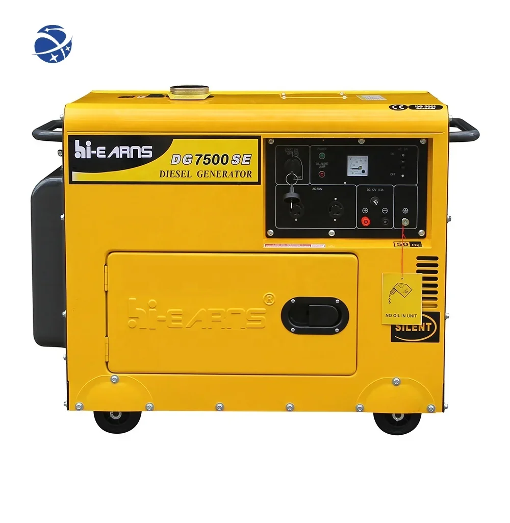 #YUNYI hiearns Single phase ac mobile diesel generator DG7500SE 5KW