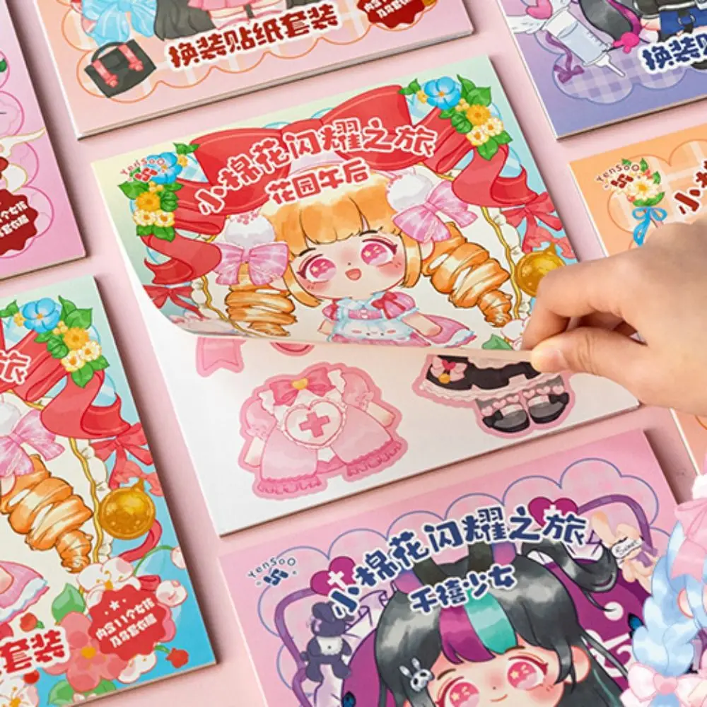 Paper Make a Face Sticker Books Reusable Make Your Own Princess Cartoon Sticker Books DIY Decorative Ins Style