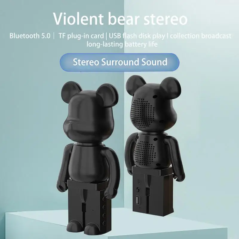 Electroplated Violent Bear Bluetooth Speaker with Gradient Fluid Design - The Ultimate Sound Experience