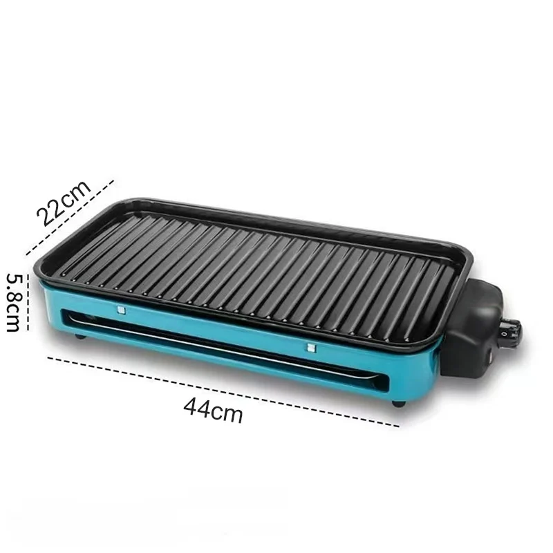 ماكينة شواء مستطيلة قابلة للفصل منزلية متعددة الوظائف 220 فولت شواء خارجي غير لاصق مع صينية خبز وشبكات ولوحة زيت