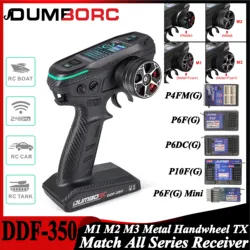 DUMBORC DDF-350 10CH 10 Channel Transmitter P4FM P6DCG Gyro Receiver Metal Handwheel Remote Controller for RC Car Plane Boat
