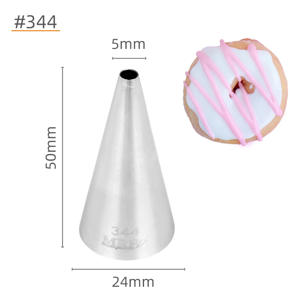 (20pcs/Lot) MRF High Quality Stainless Steel 18/8 Cake Decorating Round Dessert Sauce Icing Nozzle HB344