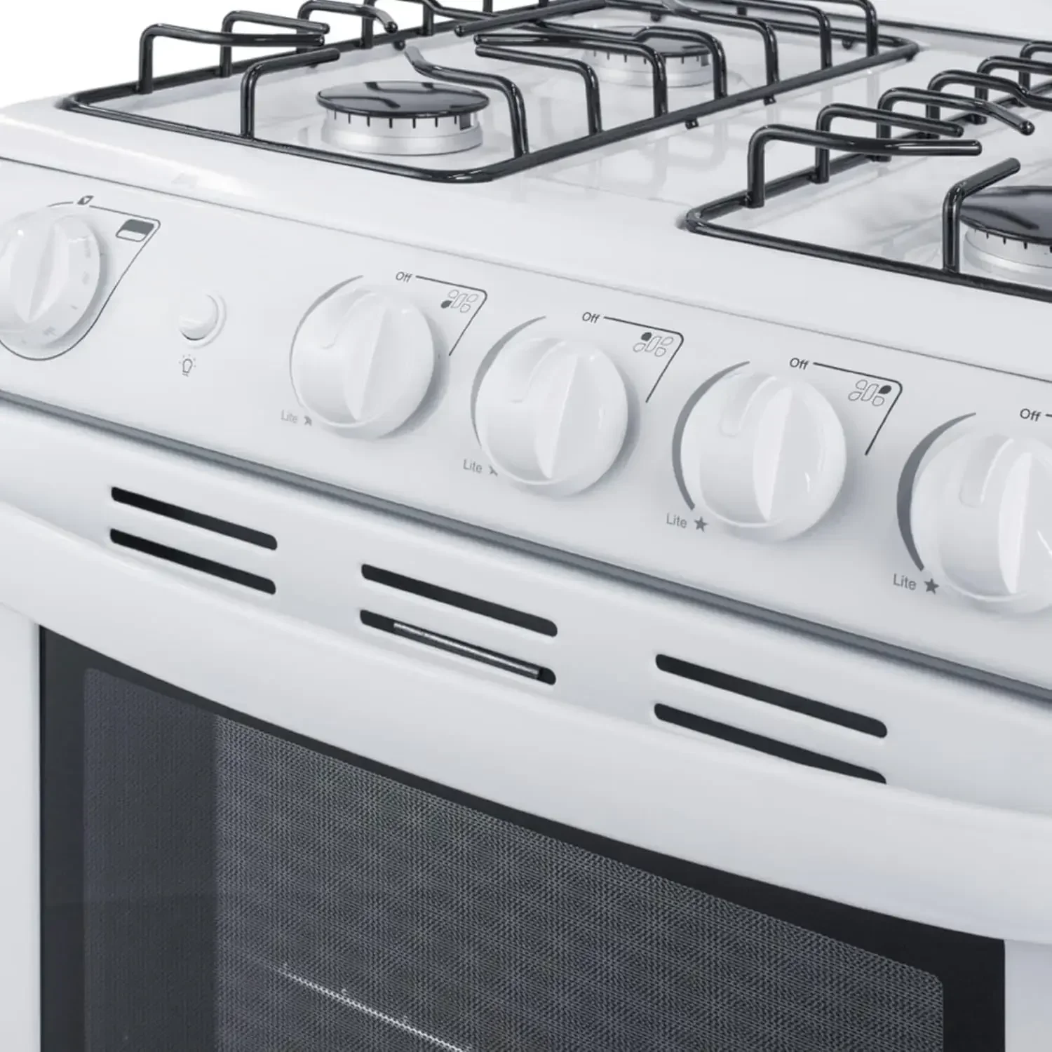 Summit 20” Gas Range, 4 Burners, Full 2.3 cu.ft Oven - (ADA Compliant) - RG200WS