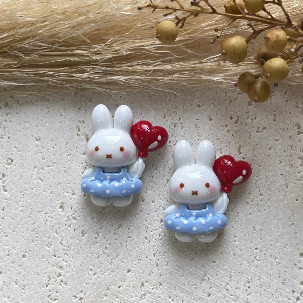 10/20/40pcs Miffy Kawaii Cartoon Resin Accessories DIY Phone Cases Holes Shoe Buckles Hair Accessories Decorative Materials Toy