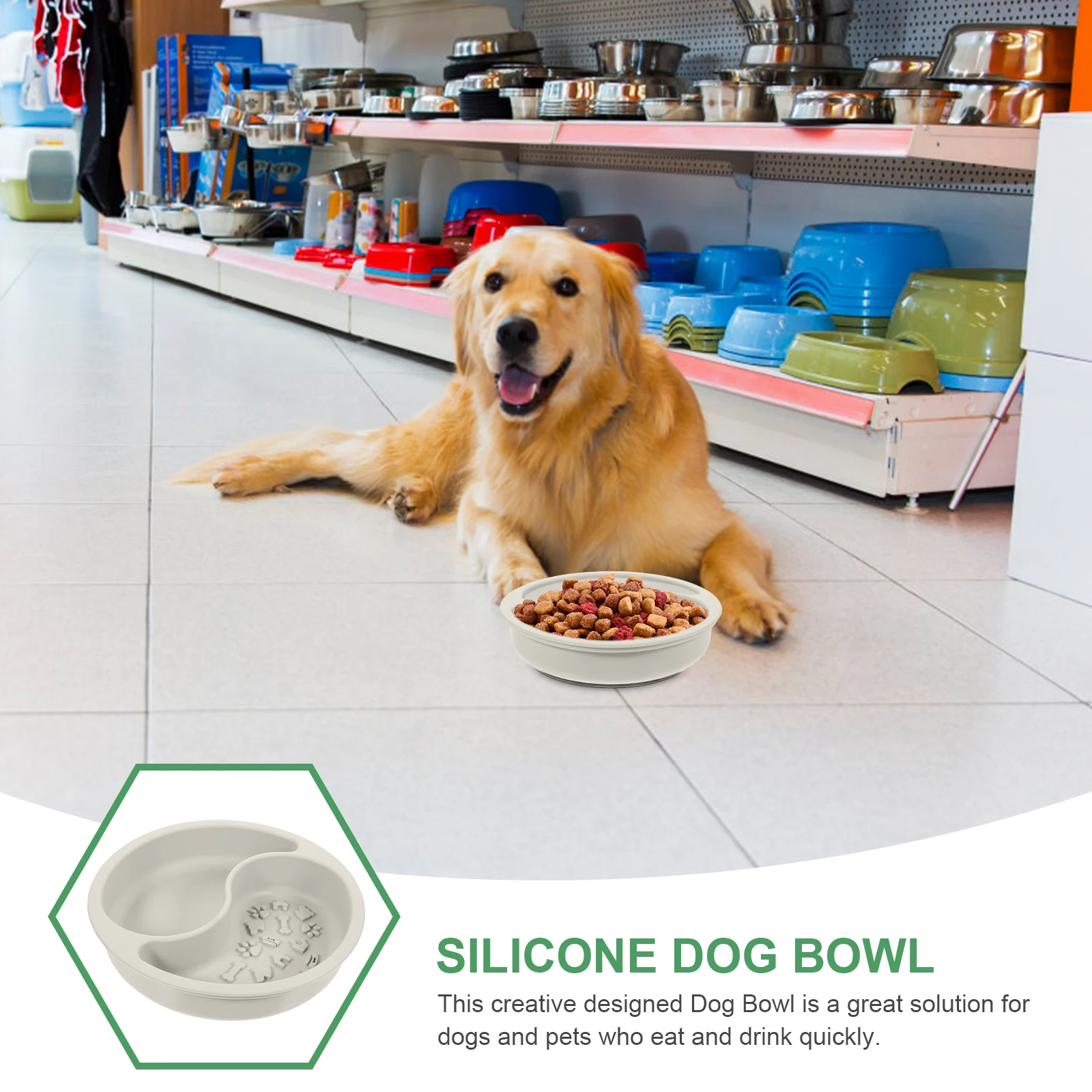 

Large Capacity Silicone Cat Dog With Suction Cup Slow Feeder Pet Food Water Bowl Anti-Slip Household Feeding Bowl For Indoor