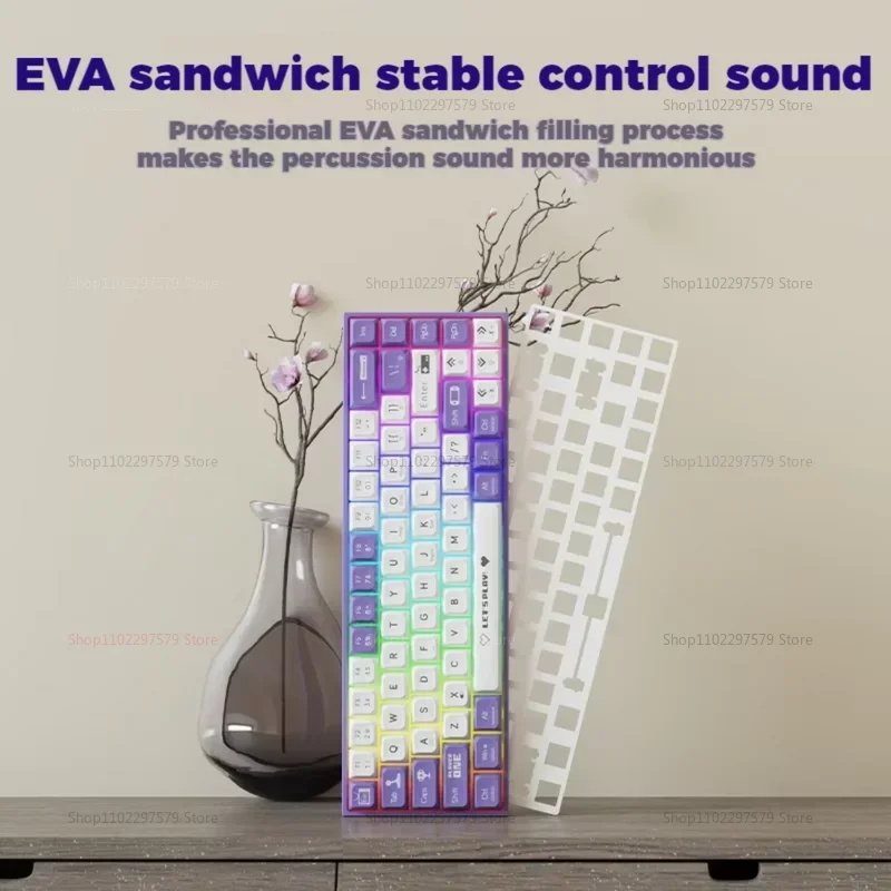 

AK680 Механическая игровая клавиатура Проводная горячая замена 68 клавиш Эргономичный офисный аксессуар для ноутбука типа C для электронных видов спорта для геймеров и офисов