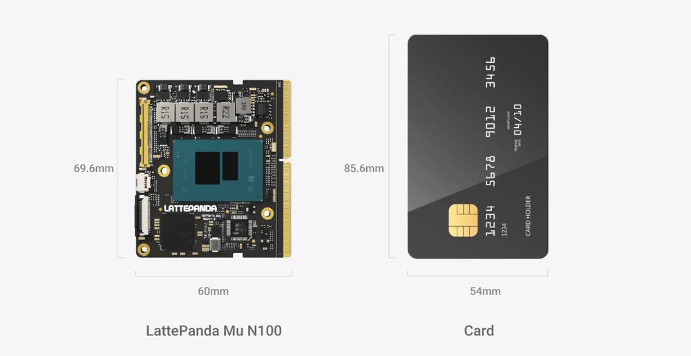 Card-Sized LattePanda Mu x86 compute module
