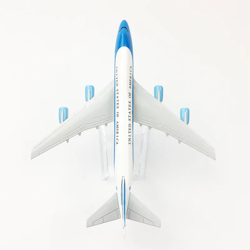 Modèle d'avion moulé sous pression, échelle 1/400, Air Force One B747 Airlines, modèle de jouet de 16cm pour Collections et cadeaux d'avion Souvenir