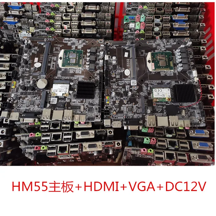 HM55 All-in-one Motherboard DC12V Output HDMI+VGA Support I3 I5 First Generation