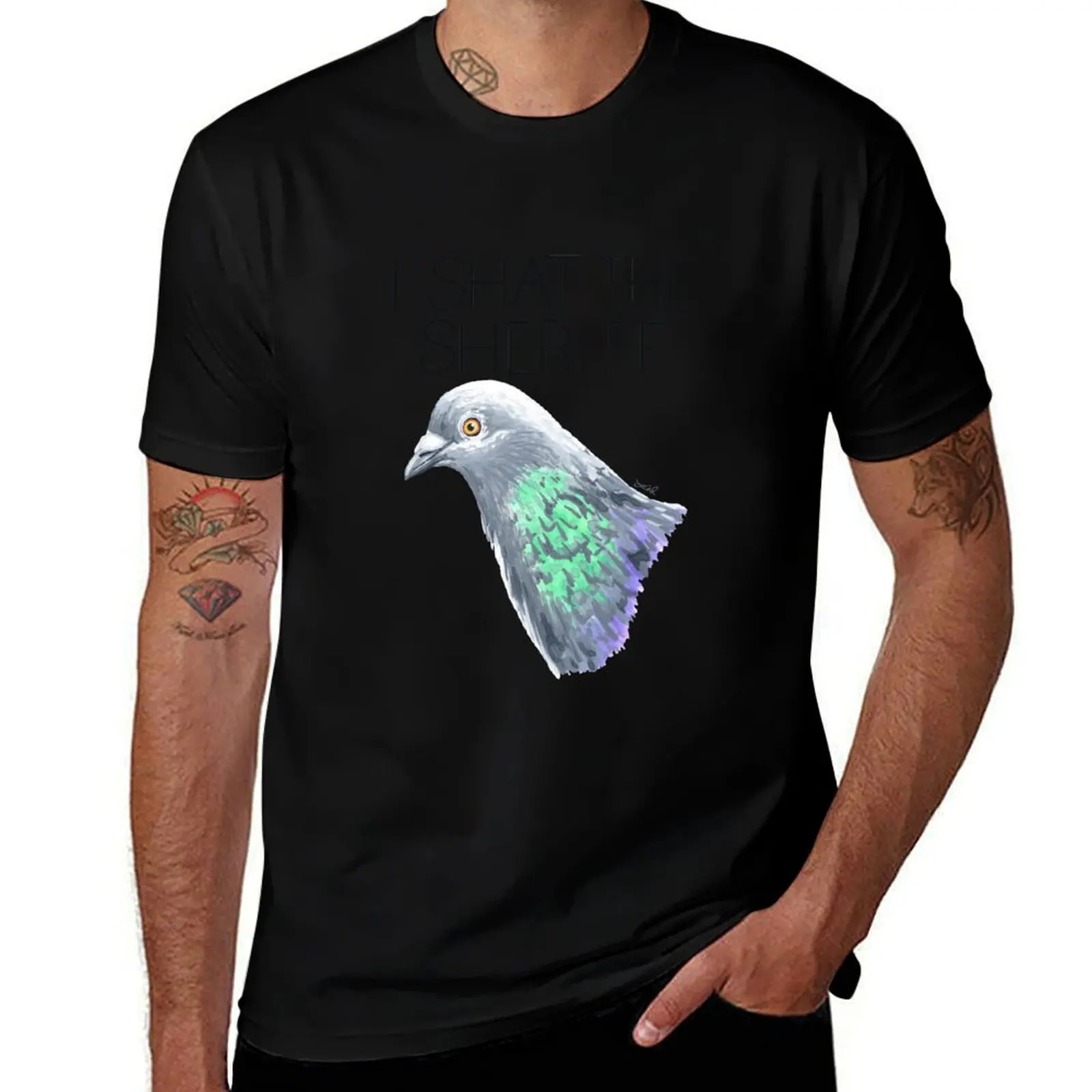 

I Shat The Sheriff (Rock Pigeon) T-Shirt t shirt man casual man t shirt cotton funny t shirts dark humor T-Shirt