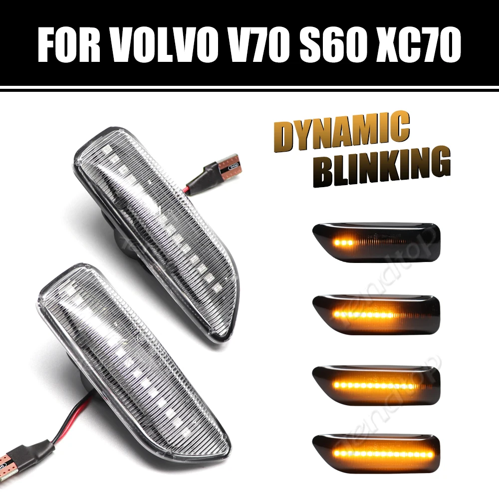 Geräucherte Objektiv Bernstein LED Seite Marker Licht Blinkt Blinker Sequential Blinker Licht Für Volvo XC90 S80 XC70 V70 S60 2001-2009