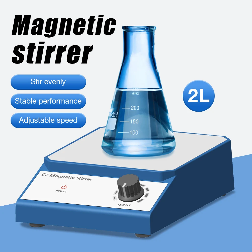 2500RPM Magnetic Stirrer Adjustable Speed Lab Magnetic Mixer with Stir Bar AC100-240V EU US Plug Electronic Stirring Machine