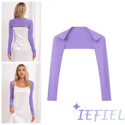 Top a scialle a maniche lunghe Cardigan corto davanti aperto allenamento sportivo Yoga Dance Bolero Shrug cappotto capispalla Casual tinta unita