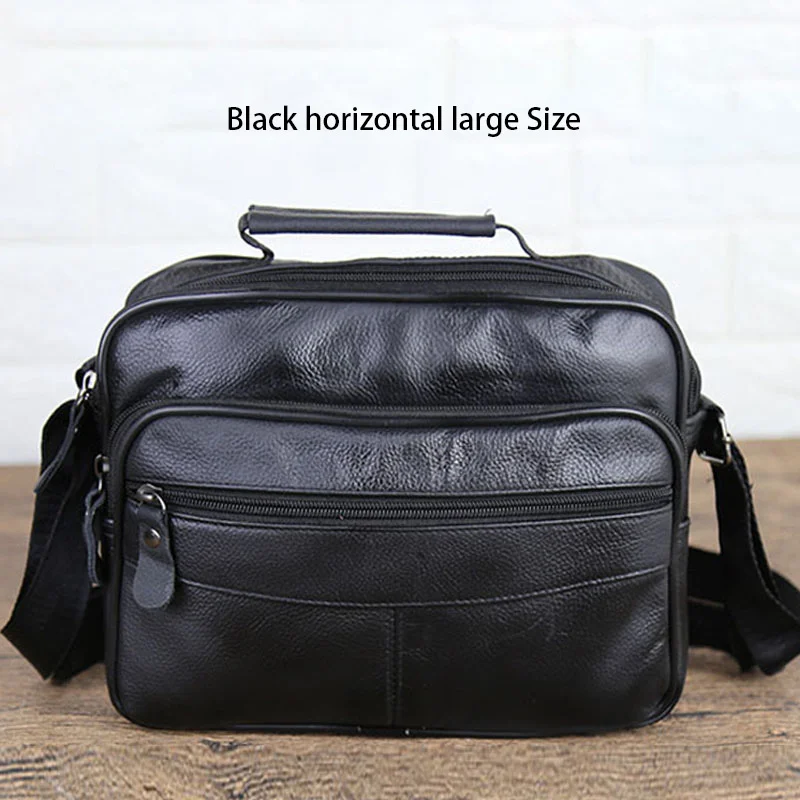 Business Retro NEW Men\'s Messenger Shoulder Strap Bags Genuine Leather Crossbody Handbag Fashion High quality pack