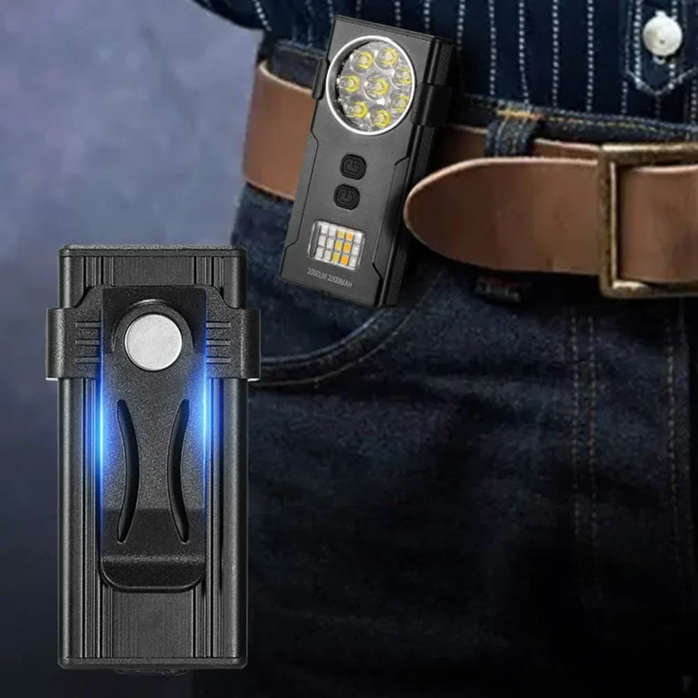 LED Keychain Flashlight Outdoor Camping Torch USB Rechargeable Portable Handlamp Multifunction Working Light for Outdoor Fishing