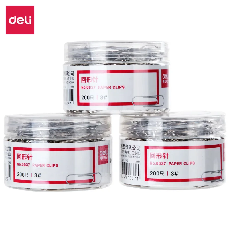 

600 PCS DELI Silver Nickel Plated Paper Clips, Metal Paper Clips, Office Paper Clips.
