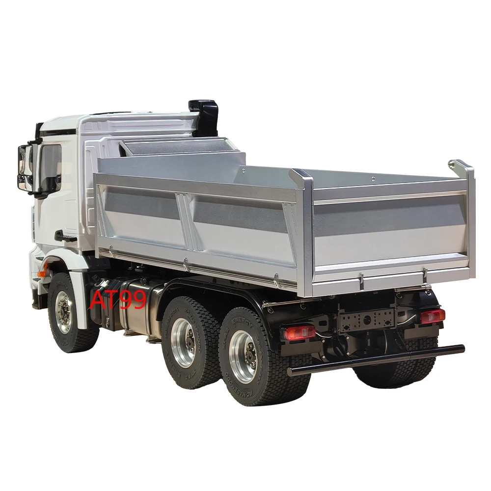 1/14 RC Dump Truck 3348 Hydraulic 6x6 Metal Chassis RC Truck Model Toy Light Sound Servo 2 Speed Remote Control Car Model