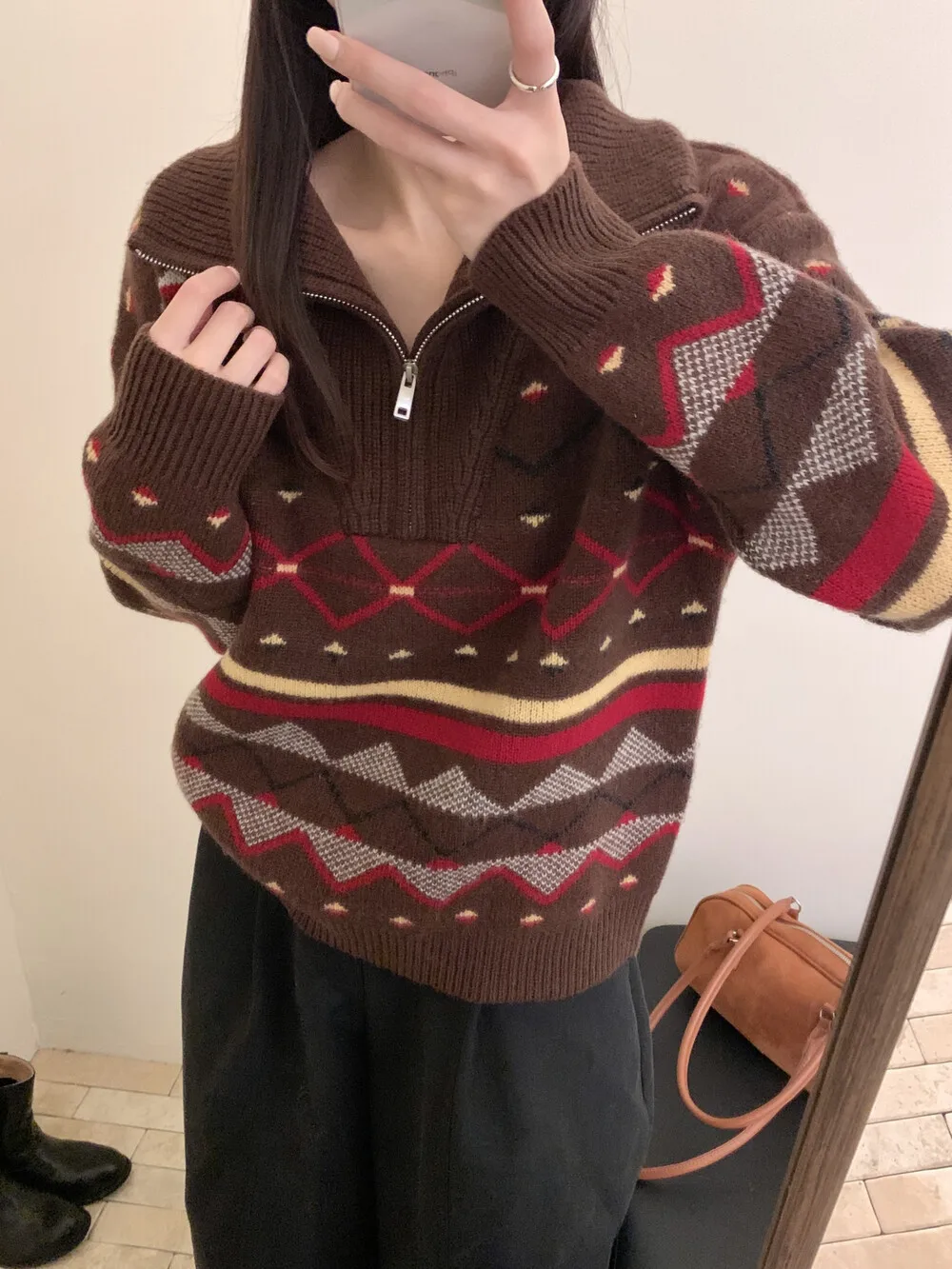 

Woolen Sweater Korean Gentle Thick Collar 100% Wool Thick Knitted Sweater For Women