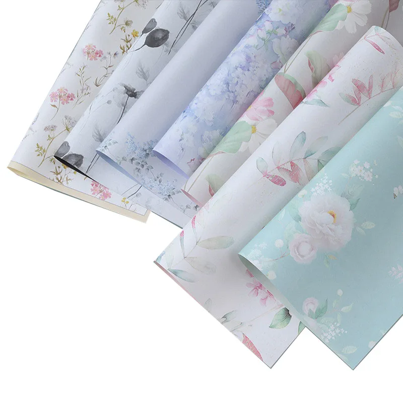 

10 Sheets Flower Bouquet Art Paper 53x53cm Waterproof Spring Wedding Birthday Party Florist Gift Packing Papers