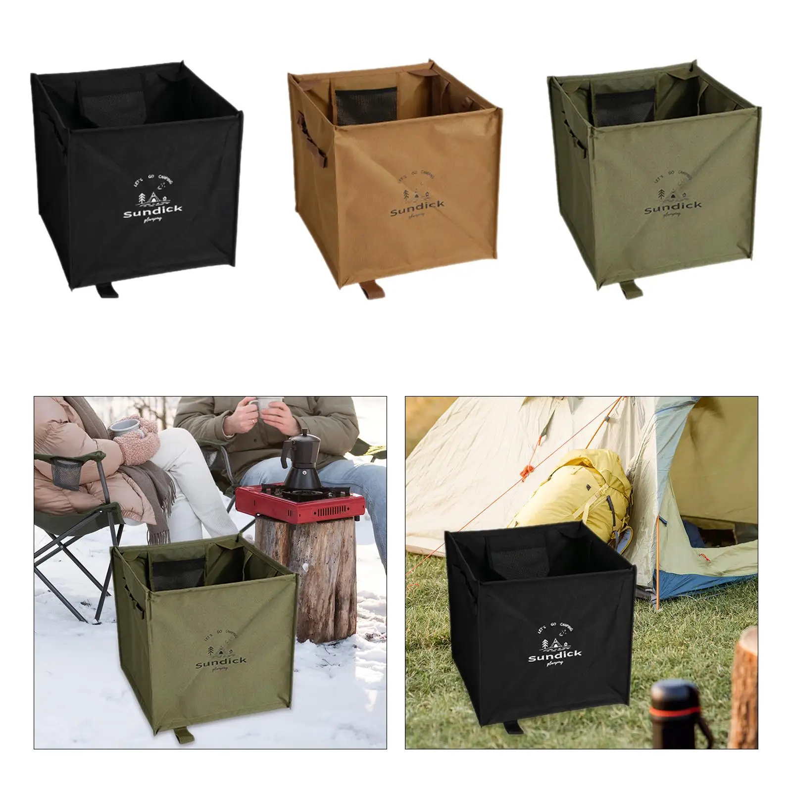 Camping Trash Can Oxford Cloth Compact Multipurpose Space Saving Folded Trash Bin for Gardening Camping Indoor Outdoor Fishing